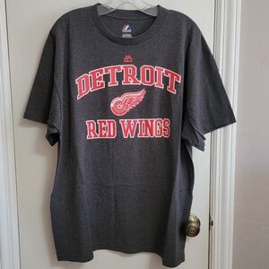 Majestic Detroit Red Wings gray T-shirt